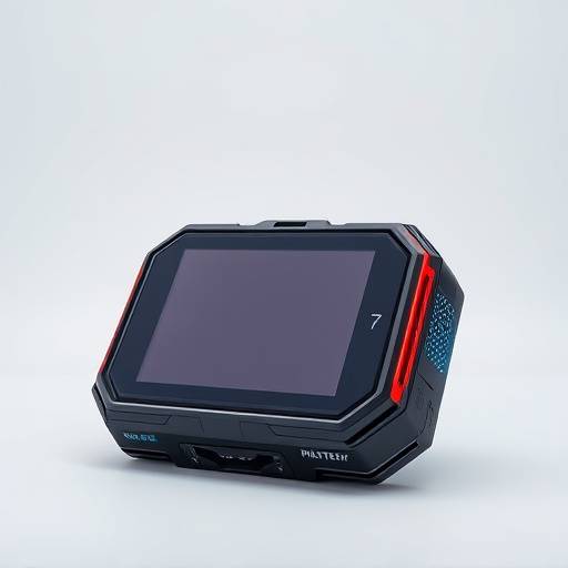 Strakke productfoto's van een hightech gadget op een minimalistische achtergrond.